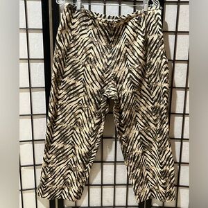 Eric Casual Animal Print ANKLE LENGTH PANTS in Tan and Black WOMEN SIZE 14
